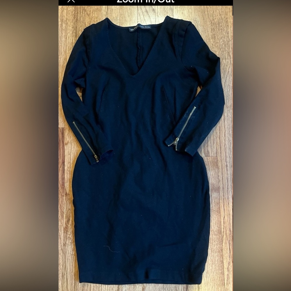 Zara medium bodycon black mini Dress